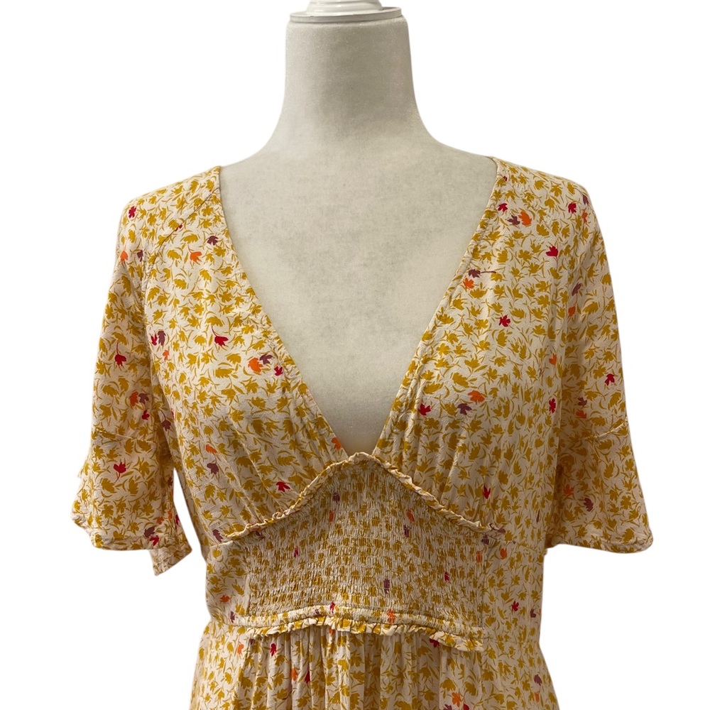 Free People In Full Bloom Midi Dress Size L - Picture 6 of 14